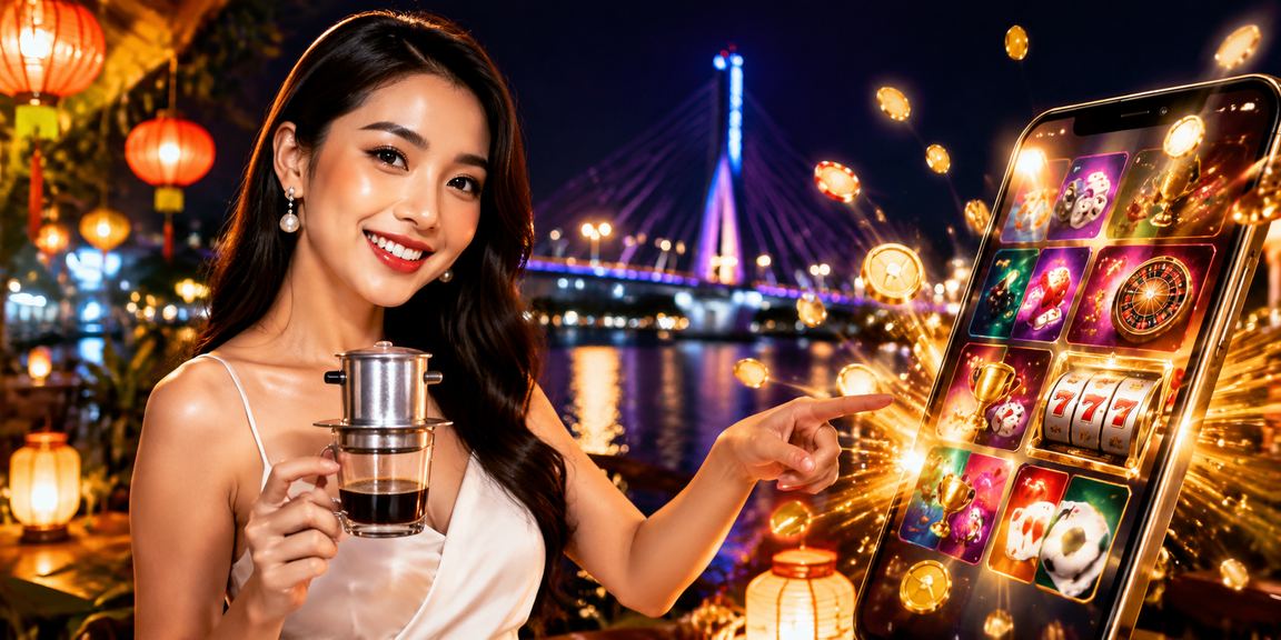 Người dùng tại Hội An thư giãn cà phê và đăng nhập tài khoản casino trên điện thoại
