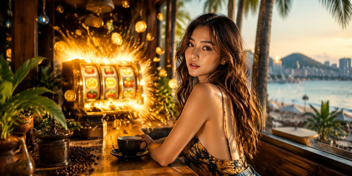Người dùng tại Nha Trang thưởng thức cà phê và chơi slot game trên ứng dụng di động